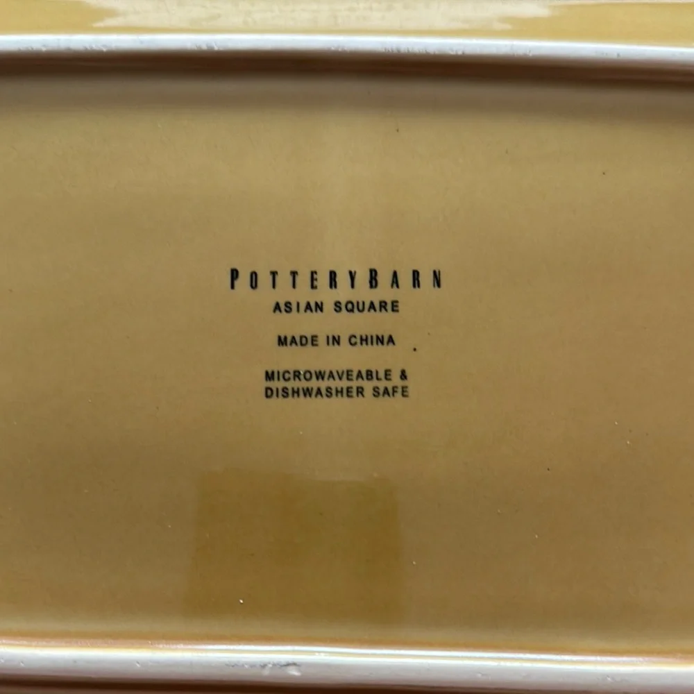 Pottery Barn Asian Square Mustard Rectangular Platter and Bowl